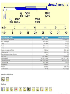 Cormach 13500 T Specifications