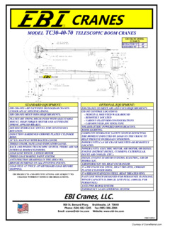 EBI Cranes TC30-40-70 Specifications