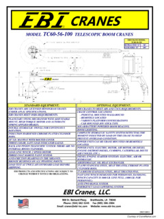 EBI Cranes TC60-56-100 Specifications