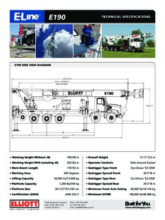 Elliott E190 Specifications