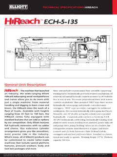 Elliott ECH-5-135 Specifications
