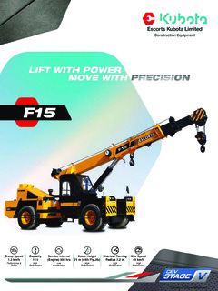 Escorts Kubota Limited F15 Specifications