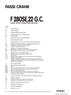Fassi F280SE.22 Specifications