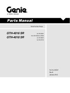 Genie GTH-4016 SR Specifications