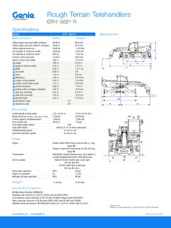Genie GTH-5021 R Specifications