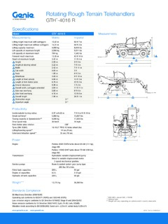 Genie GTH-4016 R Specifications
