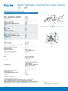 Genie GTH-4014 Specifications