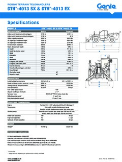 Genie GTH-4013 SX Specifications
