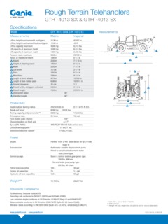 Genie GTH-4013 SX Specifications