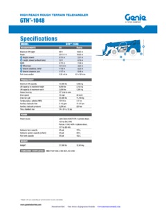 Genie GTH-1048 Specifications