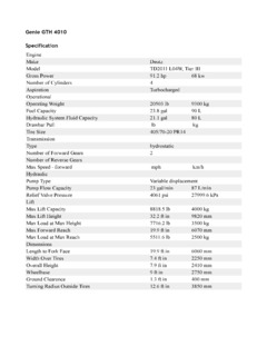 Genie GTH-4010 Specifications