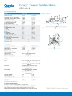 Genie GTH-4014 Specifications