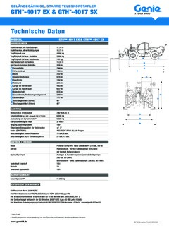 Genie GTH-4017 EX Specifications