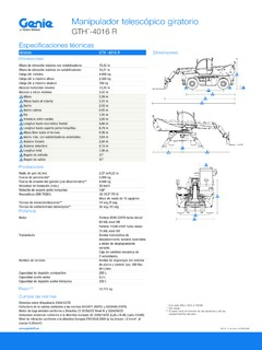 Genie GTH-4016 R Specifications