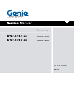 Genie GTH-4013 SX Specifications
