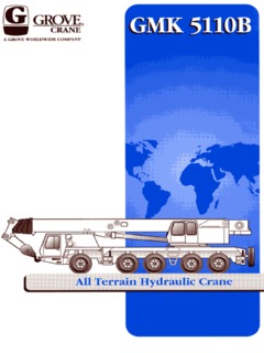 All Terrain Cranes Grove GMK5110 Series Specifications