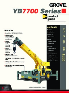 Grove YB7722 Specifications