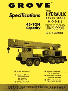 Grove TM425T Specifications