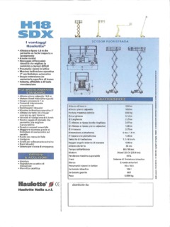 Haulotte H 18 SDX Specifications