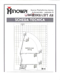 Hinowa ORCHIDEA LIFT 21.11 Specifications