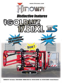 Hinowa Goldlift 17.80XL IIIS Specifications