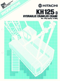 Hitachi Construction Machinery KH125-3 Specifications
