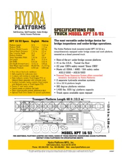 Hydra Platforms HPT 16/52 Specifications