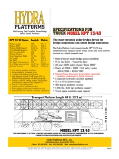 Hydra Platforms HPT 13/43 Specifications