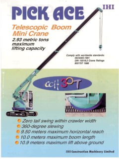 IHI CCH30T Specifications