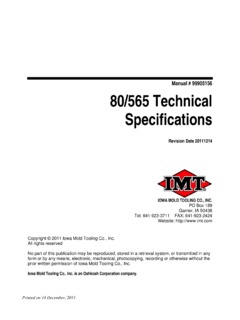 IMT 80/565 Specifications