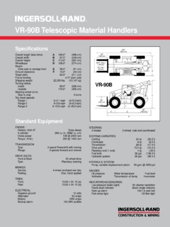 Ingersoll Rand VR-90B Specifications