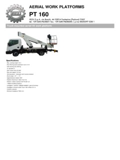 Isoli PT 160 Specifications