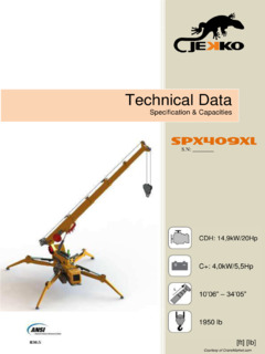 Jekko SPX 409 XL Specifications