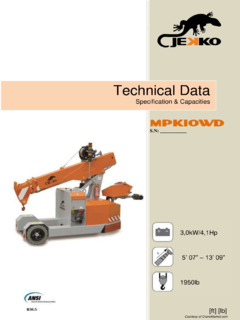 Jekko MPK10WD Specifications