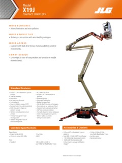 JLG X19J Specifications