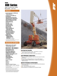 JLG 800A Specifications