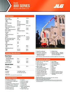 JLG 800A Specifications