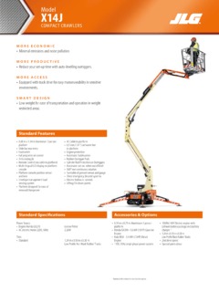 JLG X14J Specifications