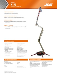 JLG X17J Specifications