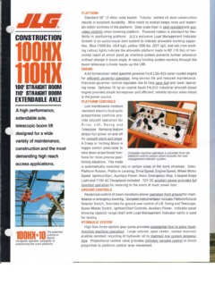 JLG 100HX+10 Specifications