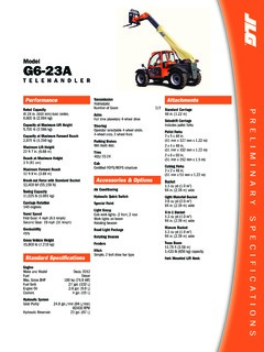 JLG G6-23A Specifications