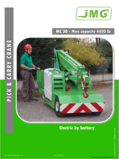 JMG Cranes MC 20 Specifications