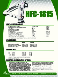 Jomac HFC-1815 Specifications