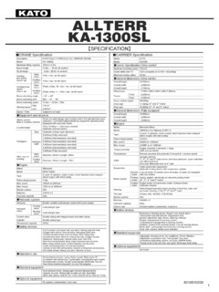 Kato KA-1300SL Specifications