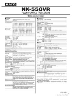 Kato NK-550VR Specifications