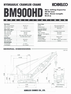 Kobelco BM900HD Specifications