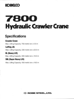 Kobelco 7800 Specifications