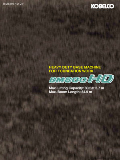 Kobelco BM800HD-2F Specifications