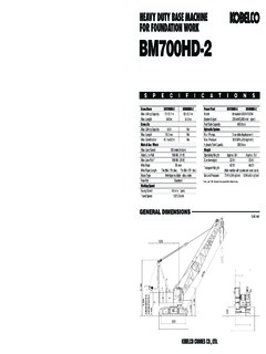 Kobelco BM700HD-2 Specifications