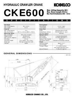 Kobelco CKE600 Specifications